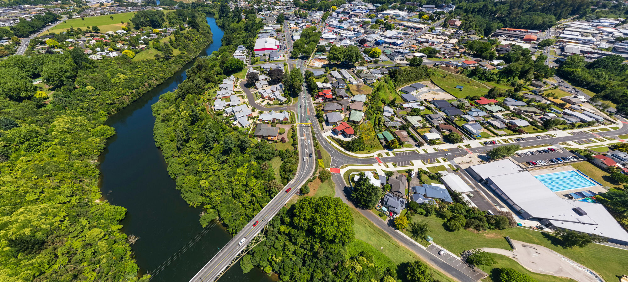Aerial Drone Panoramic View Over Cambridge